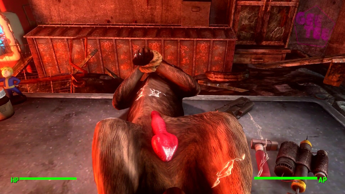 Restrained Dogmeat Gets Anal Fucked By A Human