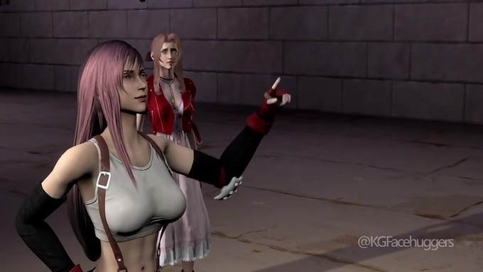 Tifa Lockhart And Aerith Gainsborough Gangbanged By Facehuggers While Exploring