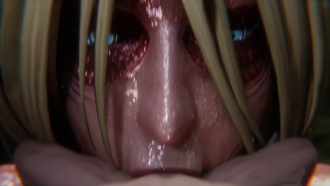 Female Titan Annie Leonhart Swallows The Cum Of Her Captive