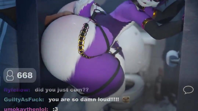Gay Bunny Gets Filled Until Her Belly Inflates During A Livestream