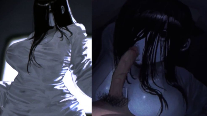 Sadako Yamamura Enjoys Slurping A Dick Under A Blanket
