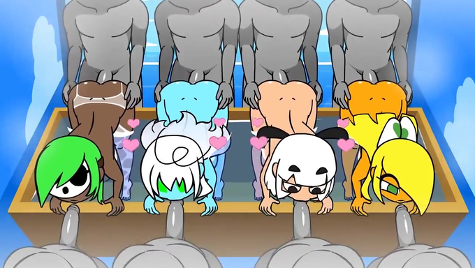 Cute Busty Players Compete In A Sloppy Four Way Match