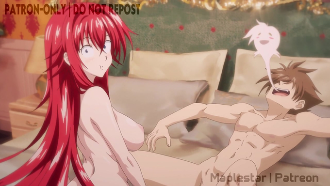 Rias Gremory Teases Issei Hyoudou Before Giving Him A Hot Blowjob