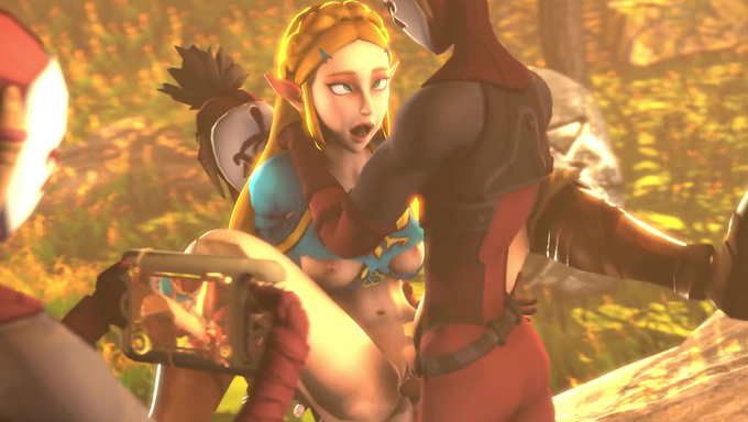 Princess Zelda Gets Double Penetrated By Shiekah Warriors For Their Long Awaited Revenge