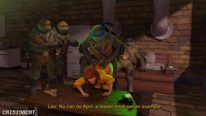 April O’Neil Brings Pizza To The Hideout But The Turtle Boys Crave Her Pussy More