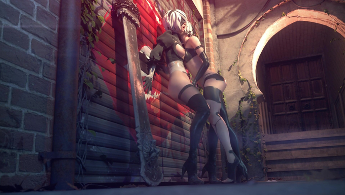 A2 Publicly Fingerbangs 2B Against The Wall