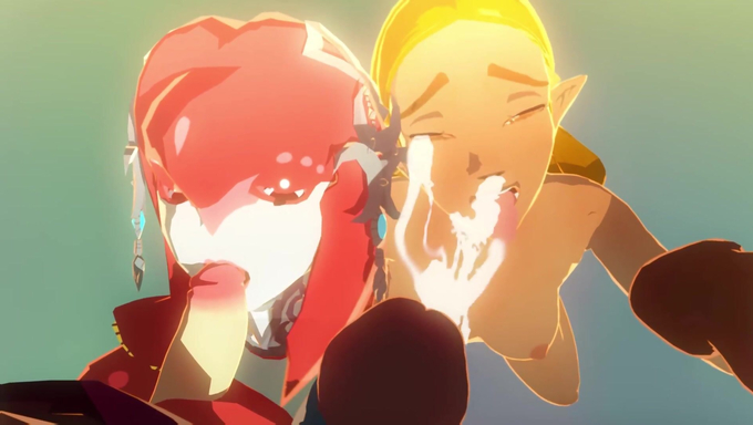 Princess Zelda And Mipha's Lesbian Fuck Session Get Invaded By Horny Monsters