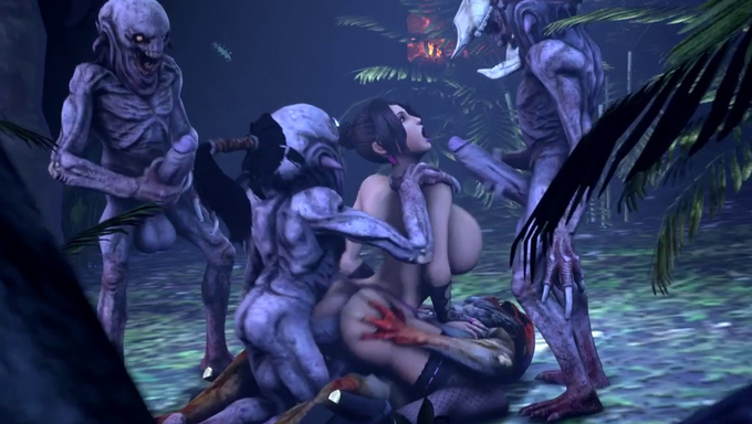 Busty Lulu Gets Fucked By Multiple Cocks In One Night In The Forest