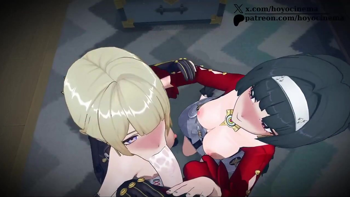 Astra Yao And Evelyn Chevalier's Couch Threesome With Wise
