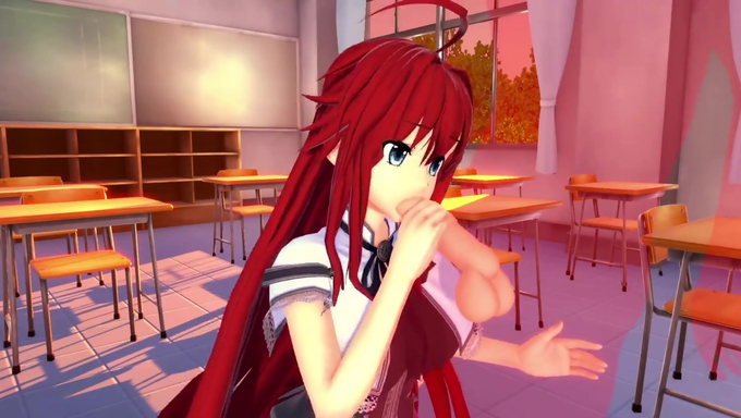Rias Gremory's After Class Hookup With Her BF In The Classroom