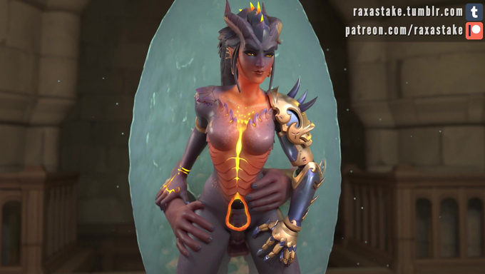 Dragon Symmetra Gets Creampied From Behind Using Her Water Portal