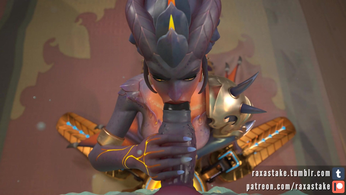 Dragon Symmetra Uses Her Water Portal To Take A Huge Cock And Drinks His Cum