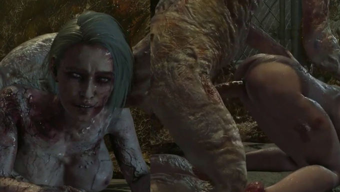 Infected Jill Valentine Gets Filmed While Getting Pounded By A Monster Zombie
