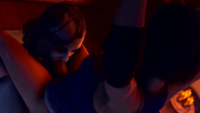 Futa Jill Valentine Shoots Her Massive Load From Futa Lady Dimitrescu's Mouth