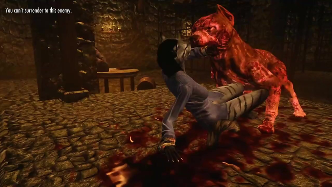 Helpless Catgirl Gets Brutally Injured And Fucked By A Zombie Pitbull