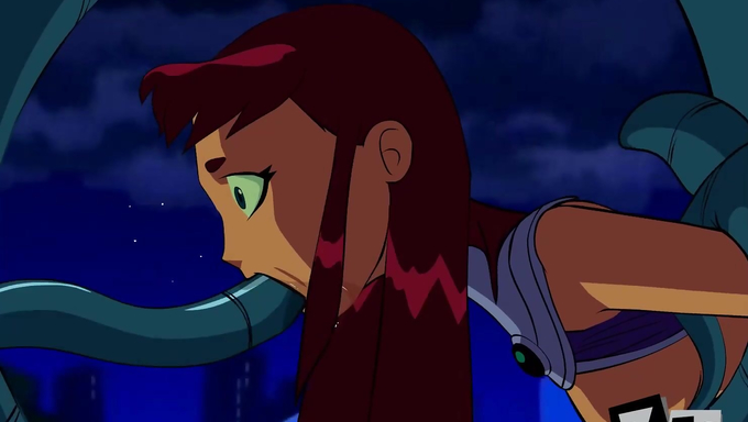 Raven And Starfire Get Their Holes Brutally Creampied By Commander Uehara Daizo's Tentacle Cocks