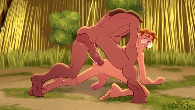 Milo Thatch Teaches Tarzan About Sex And Gets Anal Creampied