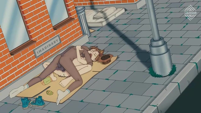 Poor Misty Lets A Beggar Creampie Her On The Streets
