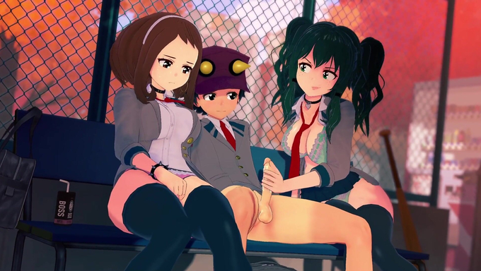 Female Izuku Midoriya Handjobs Kota Izumi While Ochaco Uraraka Is Watching