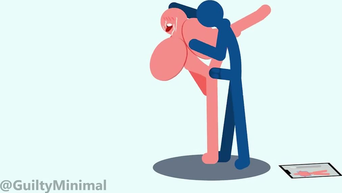 Horny Stickman Uses An App To Enhance Her Partner's Tits And Fucks Her Hard