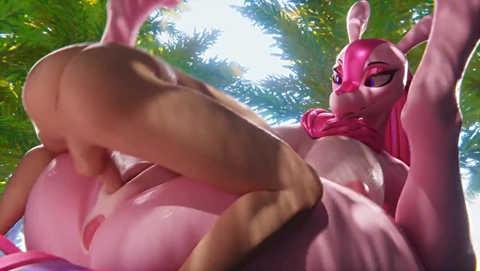 Busty Lovander Gets Fucked And Creampied By A Human Cock