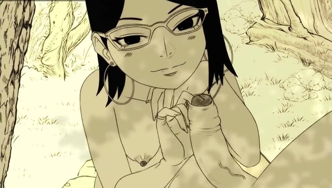 Sarada Uchiha Gives Sloppy Toppy To An Uncut Cock Outdoors