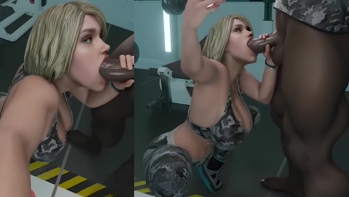 Kara AKA Power Girl Vlogs Herself Giving A BBC Blowjob At The Public Gym
