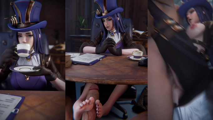 Caitlyn Footjobs A Huge Cock And Gets Pounded Against The Wall