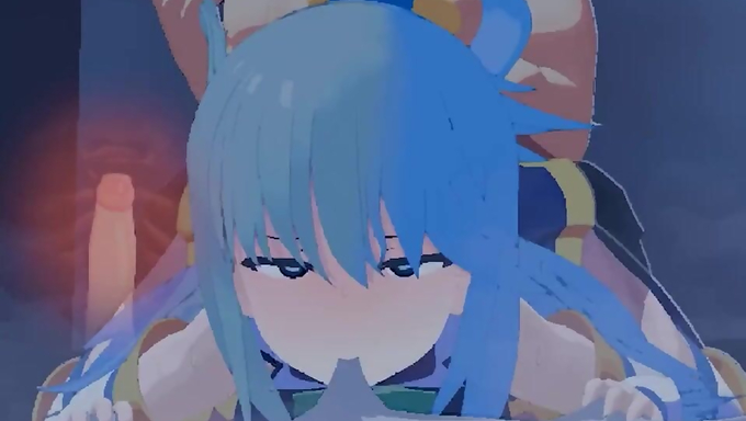 Aqua Bites Her Bedsheet While Taking A Backshot Creampie