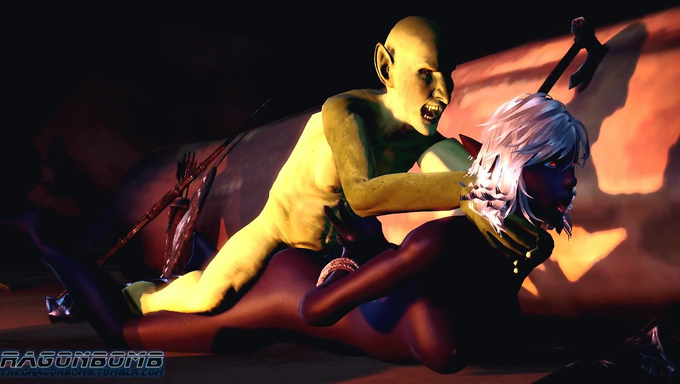 Busty Dark Elves Get Brutally Gangbanged By Ugly Goblins And An Ogre
