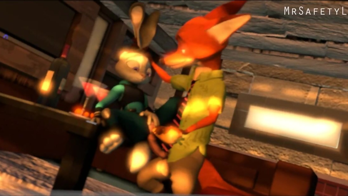 Judy Hopps And Nick Wilde's Police Patrol Turns Into A Hot Living Room Furry Sex