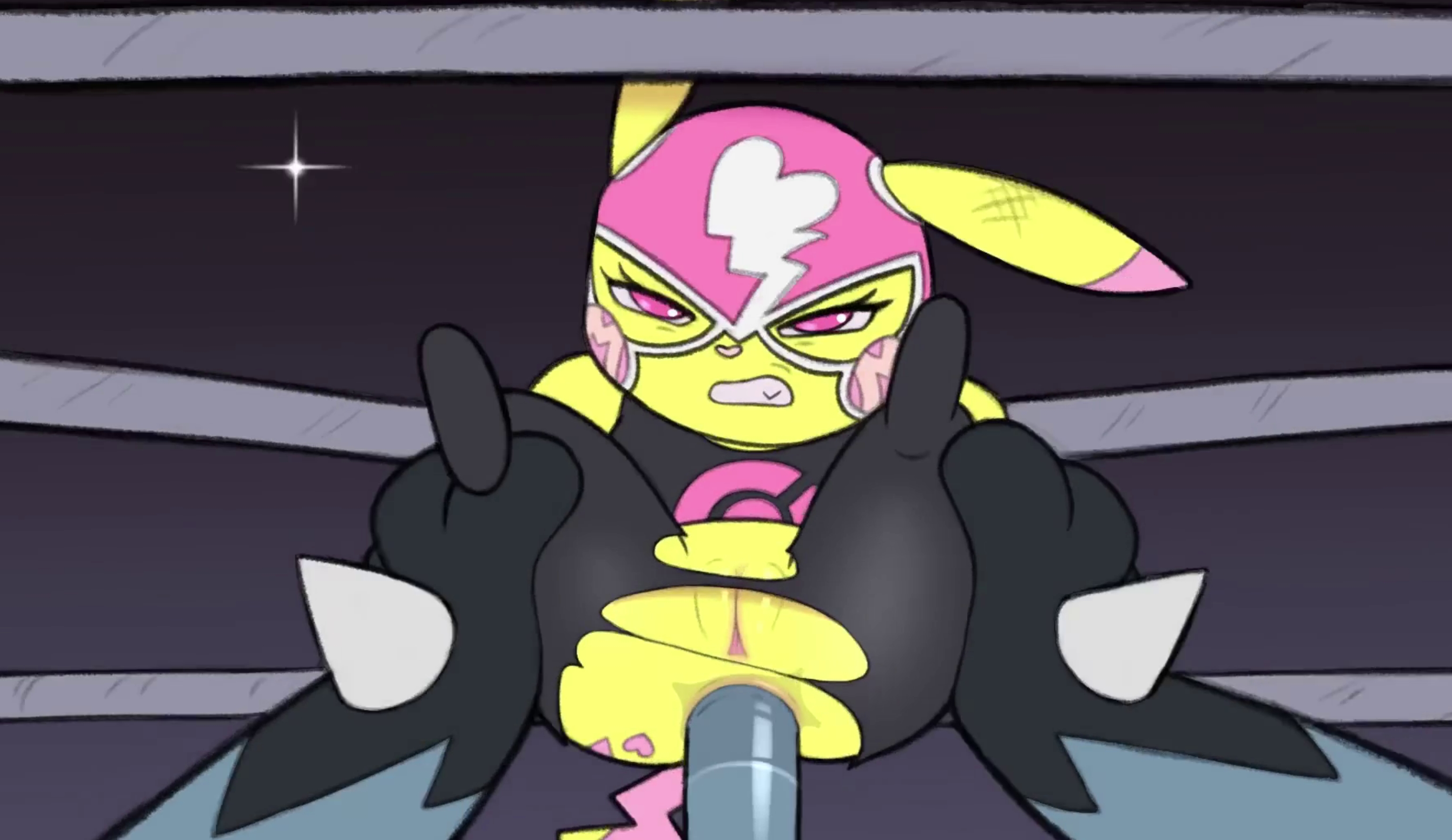 Pikachu Gets Her Asshole Roughly Ravaged By Lucario In The Ring
