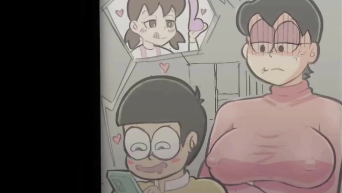 Stepmom Tamako Catches Nobita And Rides His Dick Inside A Room