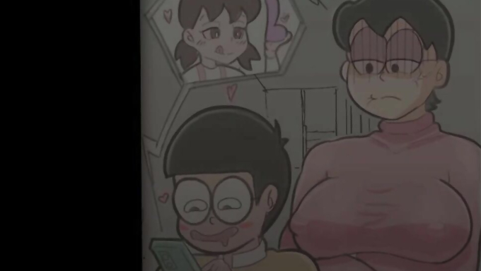 Stepmom Tamako Catches Nobita And Rides His Dick Inside A Room