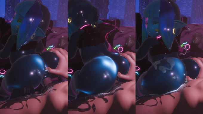 Slimy Elf Girl Rides A Big Cock And Takes A Thick Creampie