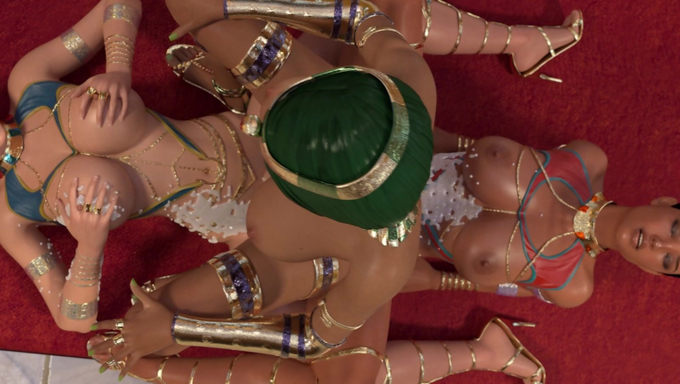 Queen Of Egypt Gets Pleasured By Two Futa Outsiders Inside Her Kingdom