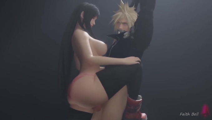 Restrained Cloud Strife Gets Roughly Fucked By Tifa Lockhart In Standing Sex Position