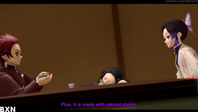 Tanjiro Kamado Fucks Nezuko Kamado While Shinobu Kocho Watches