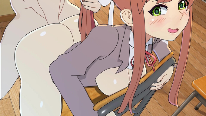 Monika Gets Bred In The Classroom After Class