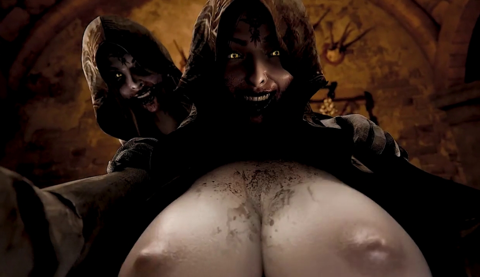 Cassandra Dimitrescu And Bela Dimitrescu Drain Ethan Winters’ Cock
