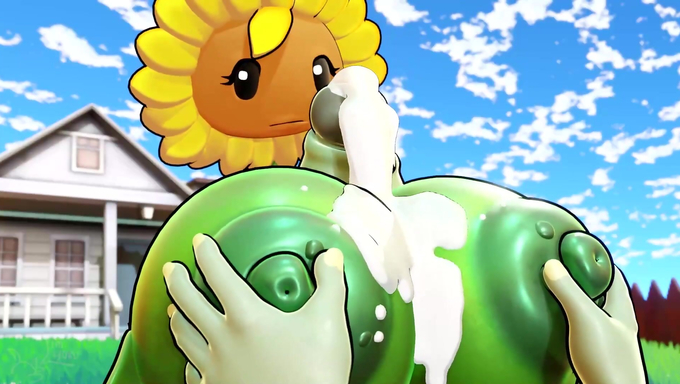 Sunflower Gets Her Big Tits Fucked By A Brown‑Coated Zombie In The Yard