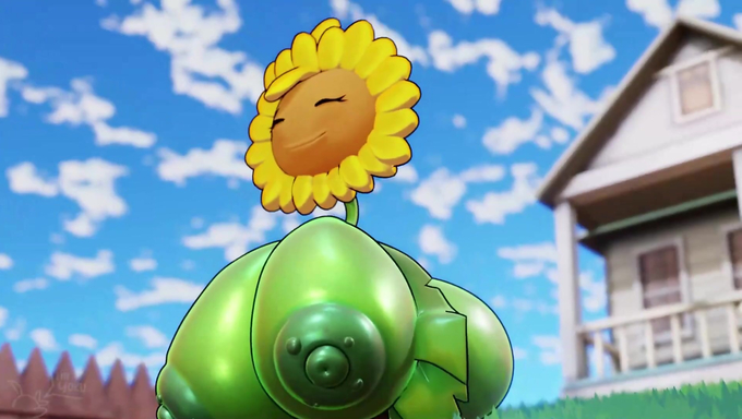 Sunflower Gets Her Big Tits Fucked By A Brown‑Coated Zombie In The Yard