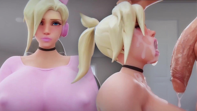 Mercy Gets Caught Off Guard While Playing Games By Her Stepbrother's Cock