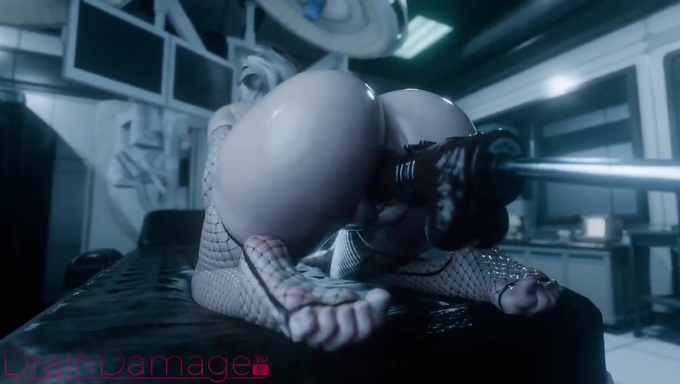Sable Ward Gets Screwed By A Sex Machine In Her Fishnets