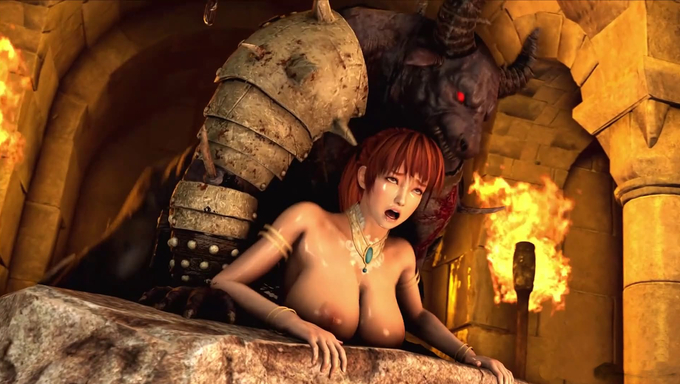 Kasumi's Ass Gets Rammed And Filled With Cum By A Minotaur