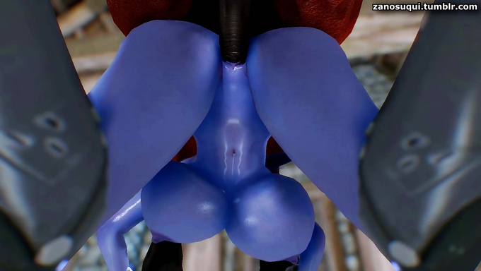 Widowmaker’s Belly Inflates With Horse’s Cum Filling Her Insides