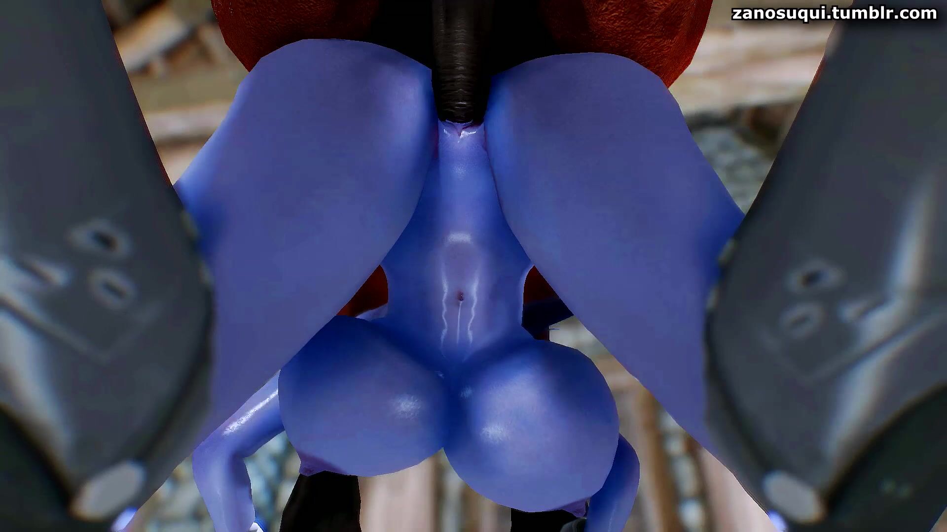 Widowmaker’s Belly Inflates With Horse’s Cum Filling Her Insides