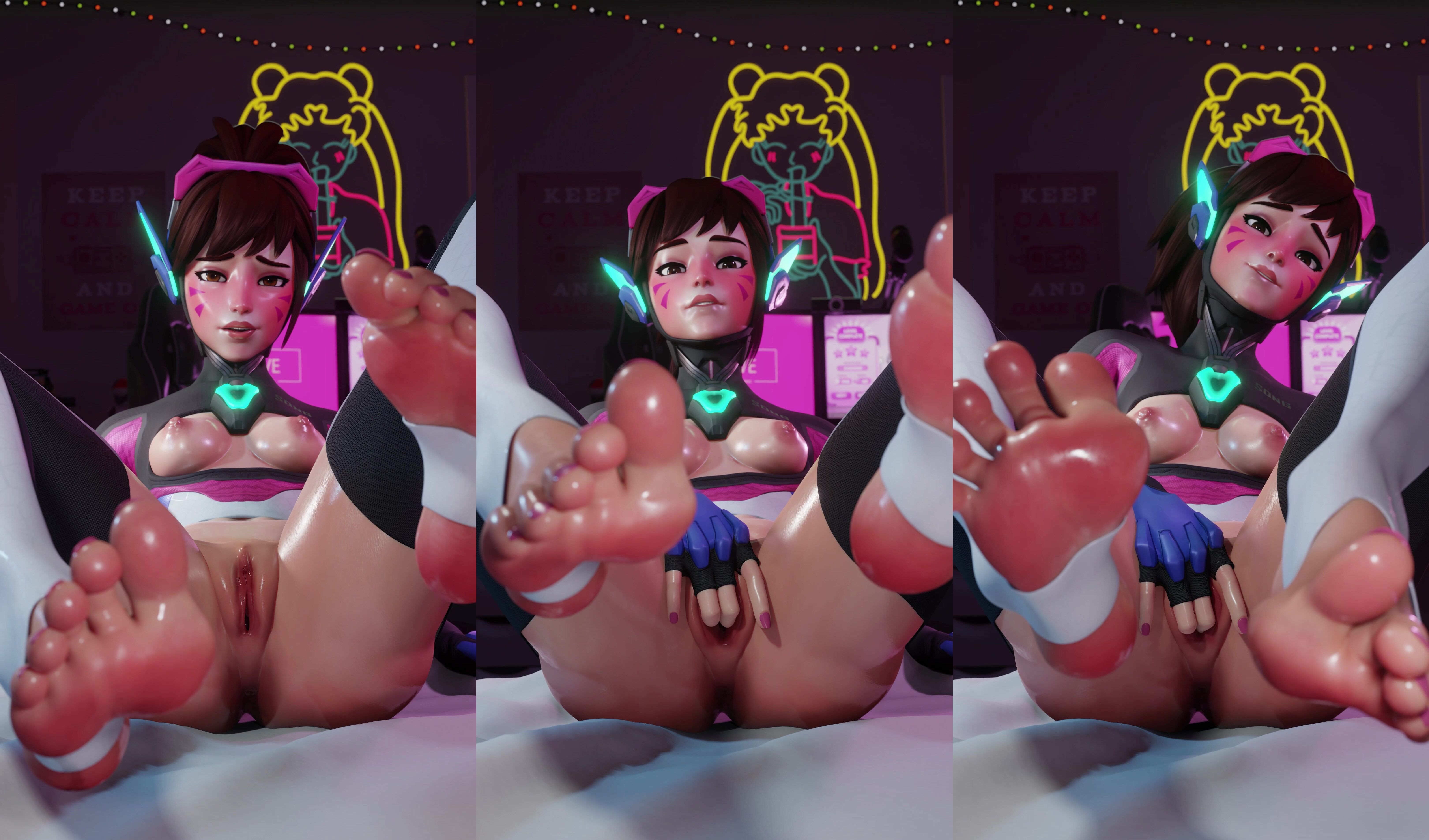 D.Va Enjoys Fingering Her Pussy Until She Squirts