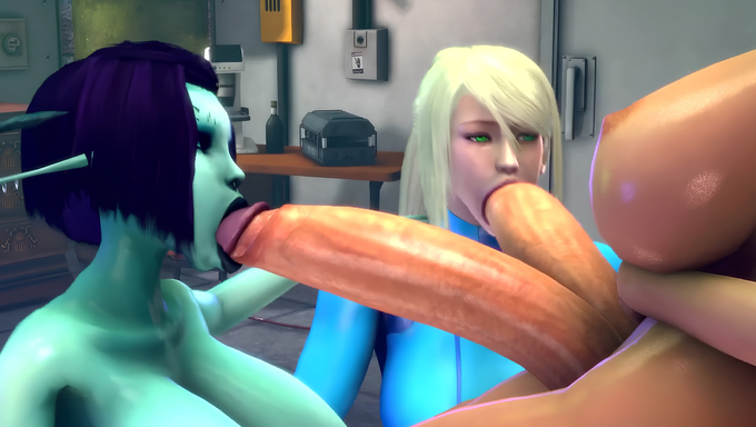 Samus Aran And Soria Work Together On Elizabeth Comstock's Double Cock