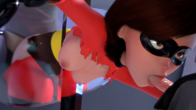Elastigirl Gets Trapped And Fucked On Both Ends